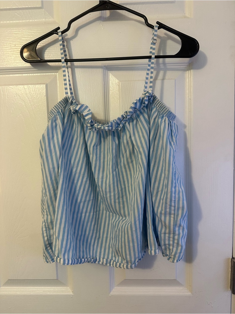LAKE Striped Light Blue Spaghetti Strap Sleep Top